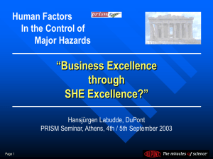 Business Excellence through SHE Excellence - EPSC