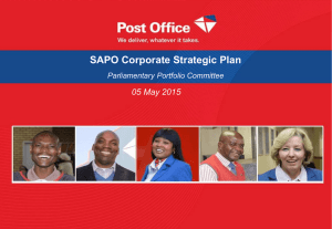 SAPO Corporate Strategic Plan - Parliamentary Monitoring Group