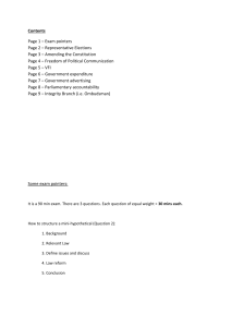 Contents Page 1 – Exam pointers Page 2 – Representative