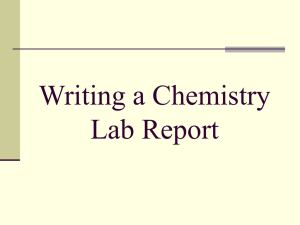 Writing a Chemistry Lab Report