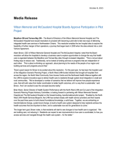 Wilson Memorial and The McCausland Hospital Boards Approve
