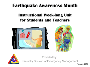 Earthquake Instructional Unit - Kentucky Center for School Safety