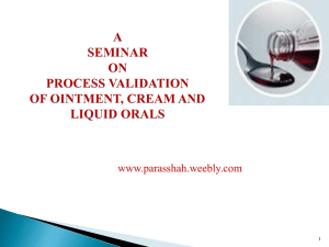 a seminar on process validation of liquid orals