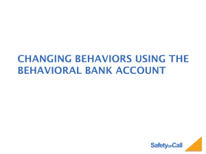 SafetyonCall Changing behaviors using the behavioral bank