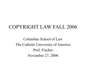 copyright law 2001 - Catholic University of America