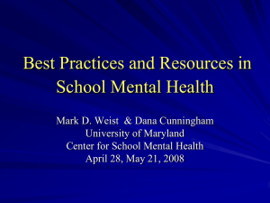 Best Practices and Resources in School Mental Health