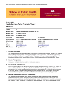 Fall 2013 - School of Public Health