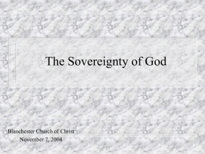 The Sovereignty of God - Pisgah Church of Christ