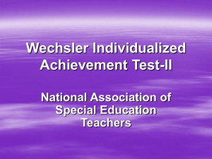 WIAT-II - National Association of Special Education Teachers