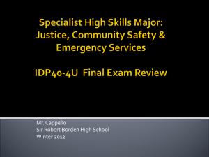 Justice, Community Safety & Emergency Services IDP40