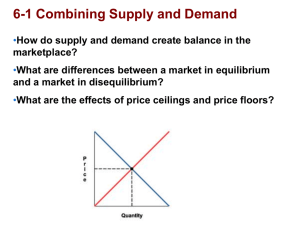 6-1 Combining Supply and Demand How do supply and demand