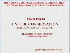 UNIT 10 - Sở Giáo dục và Đào tạo tỉnh Điện Biên