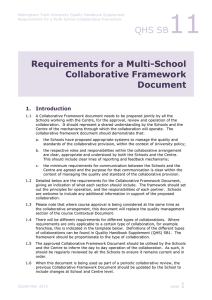 Requirements for a Multi-School Collaborative Framework Document