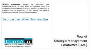 Flow of Strategic Management Committee (SMC)
