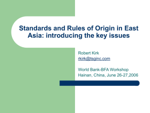 Rules of Origin and Standards