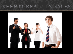 Keep it real – in sales