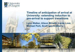 Timeline of anticipation of arrival at university