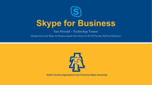 Skype for Business - North Carolina Agricultural and Technical State