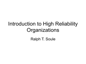 High Reliability Org Intro by Soule