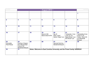 Fall Calendar of Events - East Carolina University