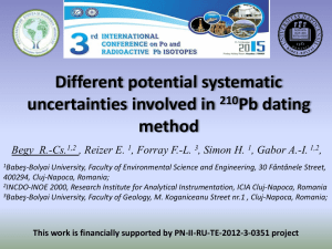 Different potential systematic uncertainties involved in 210Pb dating