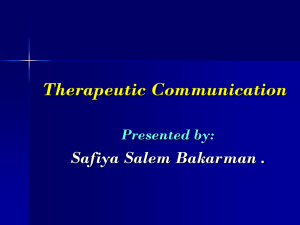 Therapeutic communication pourpoint new