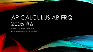 AP Calculus ab frq: 2005 #6