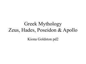Greek Mythology Zeus, Hades, Poseidon & Apollo