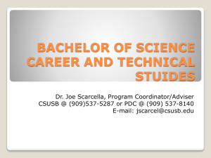 BACHELOR OF ARTS CAREER AND TECHNICAL STUIDES