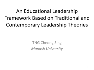 An Educational Leadership Framework Based on Traditional and