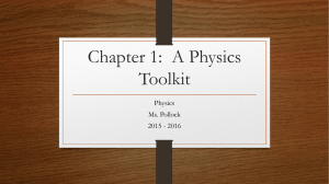 Chapter 1: A Physics Toolkit