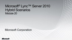 Module 20 - Microsoft Lync Server 2010