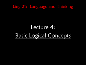 Lecture 4 - Basic Logical Arguments