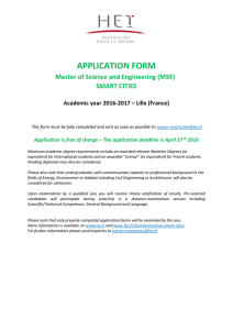 APPLICATION FORM Master of Science and Engineering (MSE)