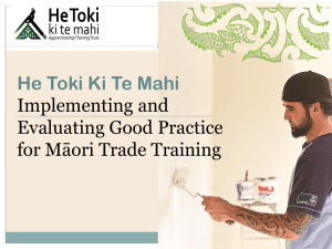 Implementing and evaluating good practice for Māori trade training