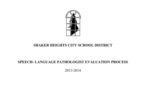 speech-language pathologists - Shaker Heights City School District
