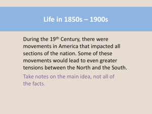 Life in 1850s – 1900s