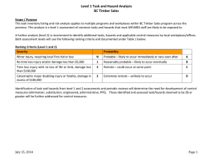 Appendix 1B Form 9-1: BCTS & Task Inventory Listing & Risk Analysis