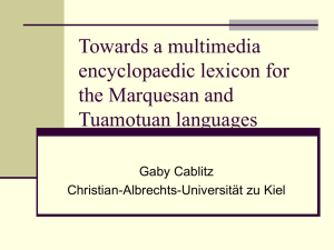 Making of a multimedia lexicon for the Marquesan and Tuamotuan