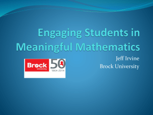 Engaging Students in Meaningful Mathematics