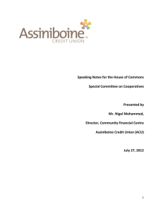 Assiniboine Credit Union Presentation to COOP