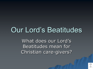 Our Lord's Beatitudes - Healthcare Christian Fellowship