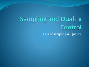 Sampling and Quality Control