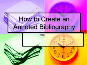 How to Create an Annoted Bibliography