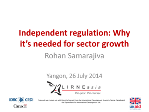 Independent regulation: Why it's needed for sector growth