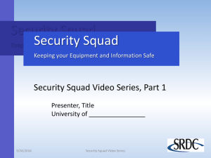 Keeping your Equipment and Information Safe PowerPoint Session 1