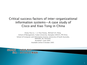 Critical success factors of inter-organizational information systems