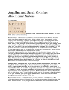Angelina and Sarah Grimke: Abolitionist Sisters by Carol Berkin