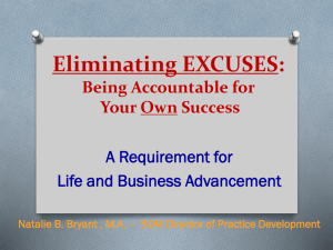 Eliminating EXCUSES: Being Accountable for Your Own Success