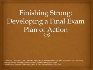 Finishing Strong - Developing a Final Exam Action Plan